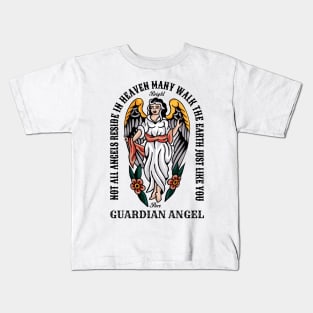 Vintage Guardian Angel Bright and Pure Kids T-Shirt